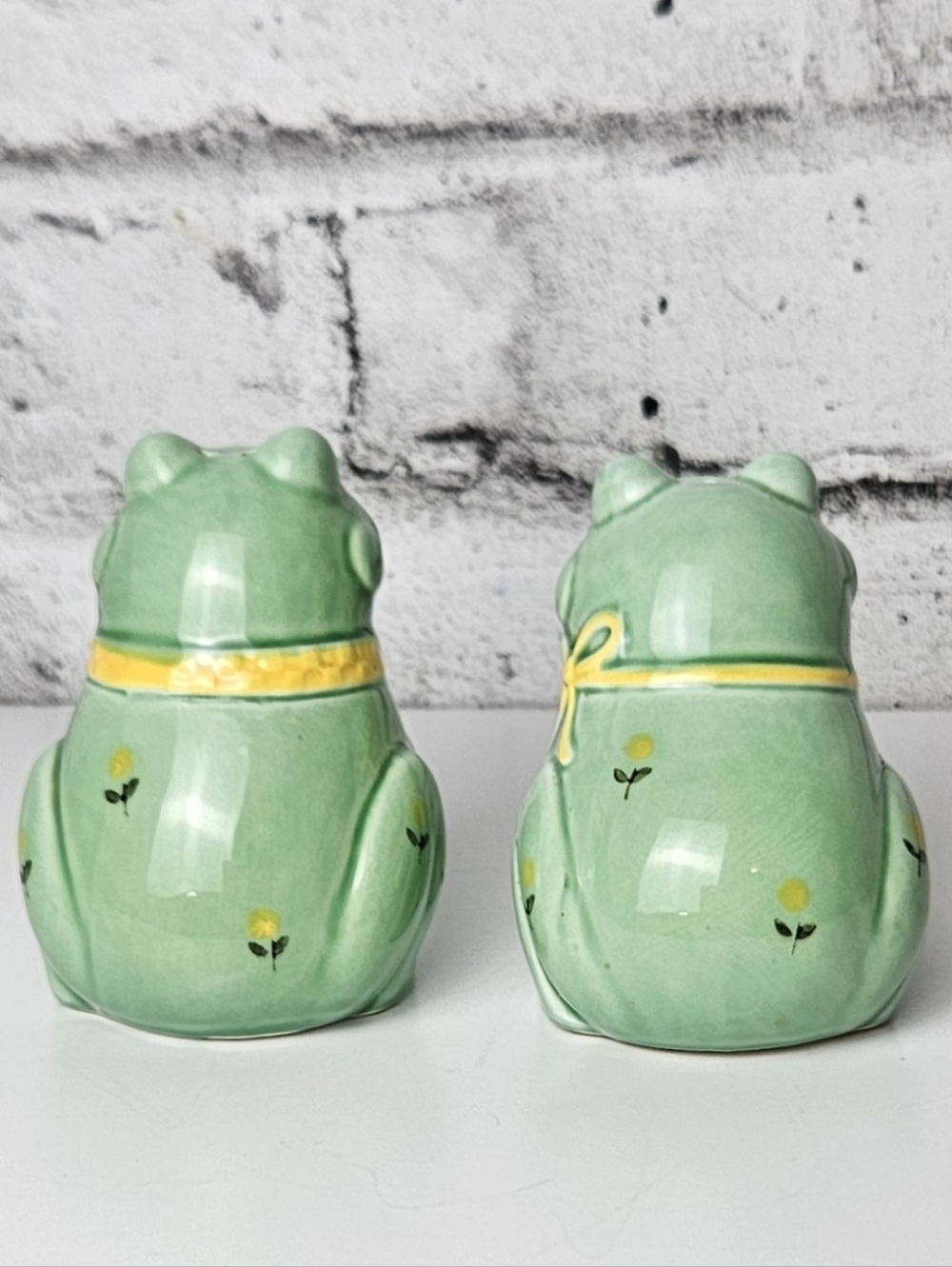 Otagiri Japan Frog Salt Pepper Shakers Spoon Rest Ceramic Kitchen Set Vintage - Picture 8 of 14